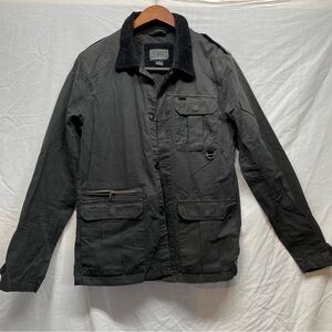 Billabong vintage utility jacket corduroy accent bomber jacket coat black